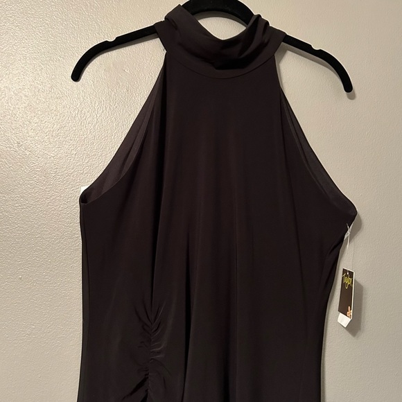 NWT Taylor Sz 12 Black Halter High Slit Maxi Dress! - Picture 2 of 15